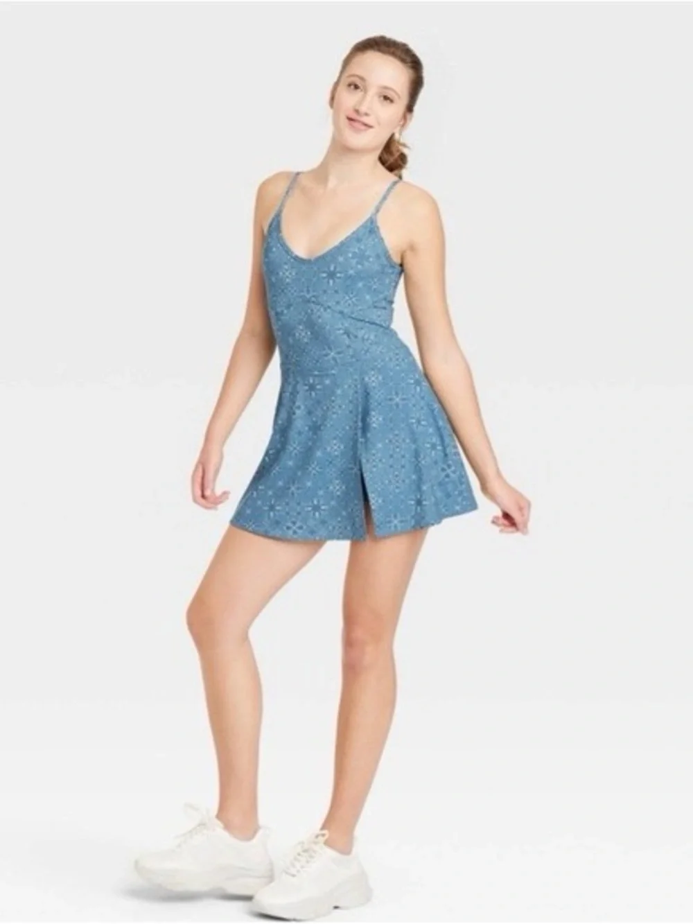 Womens Athletic Dress by JoyLab paisley blue, Size S